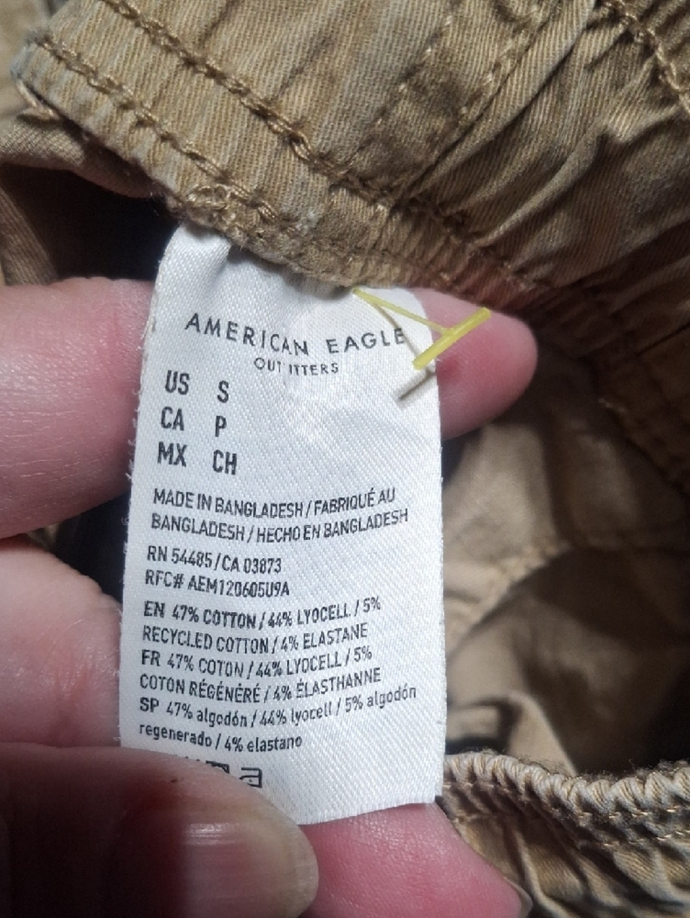 American Eagle Men's Drawstring Cotton Shorts - Tan size small - Picture 5 of 5